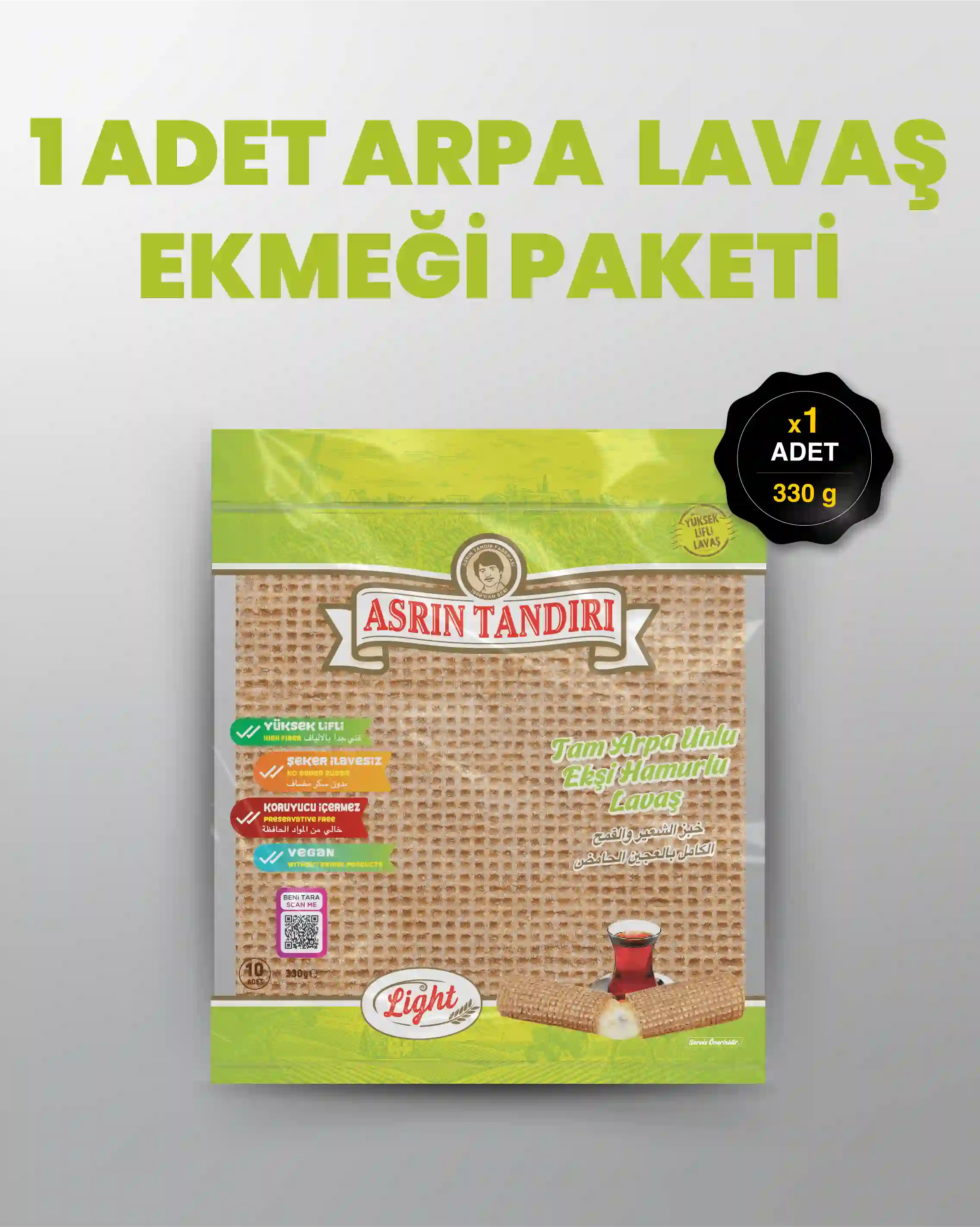 1'Lİ PAKET LAVAŞ SETİ  (1 paket Ekşi Hamurlu Arpa Lavaş Ekmeği)