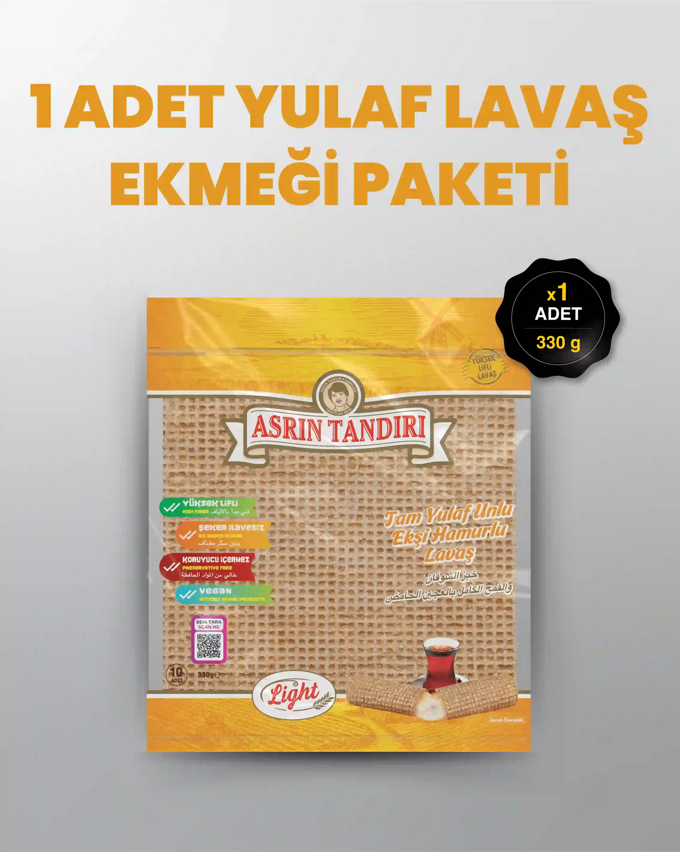 1'Lİ PAKET LAVAŞ SETİ  (1 paket Ekşi Hamurlu Yulaf Lavaş Ekmeği)