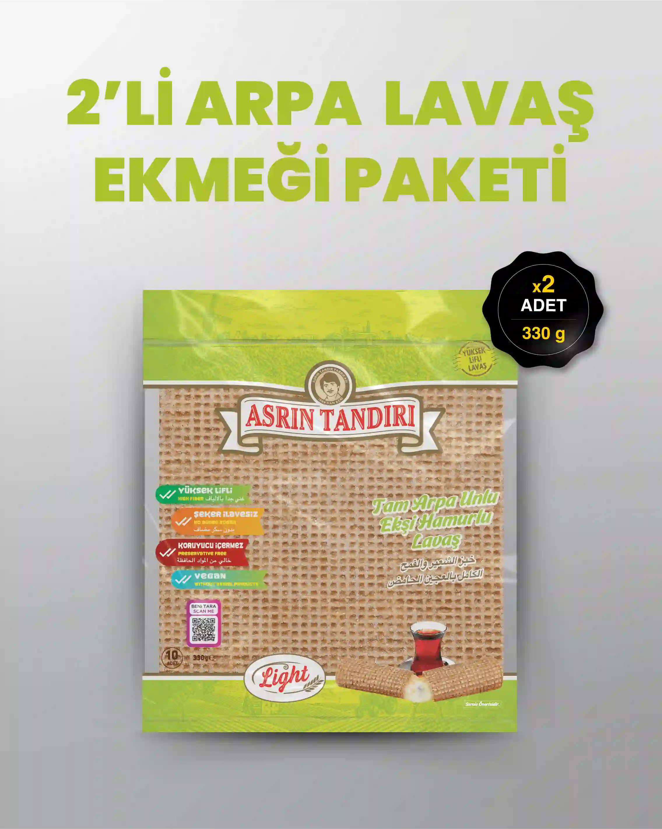 2'Lİ PAKET LAVAŞ SETİ  (2 paket Ekşi Hamurlu Arpa Lavaş Ekmeği)