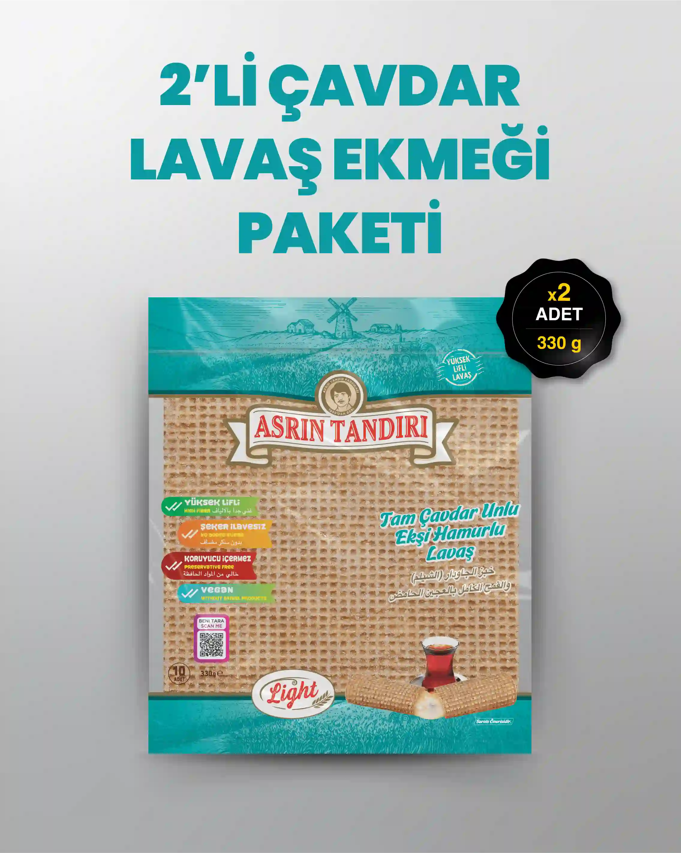 2'Lİ PAKET LAVAŞ SETİ  (2 paket Ekşi Hamurlu Çavdar Lavaş Ekmeği)
