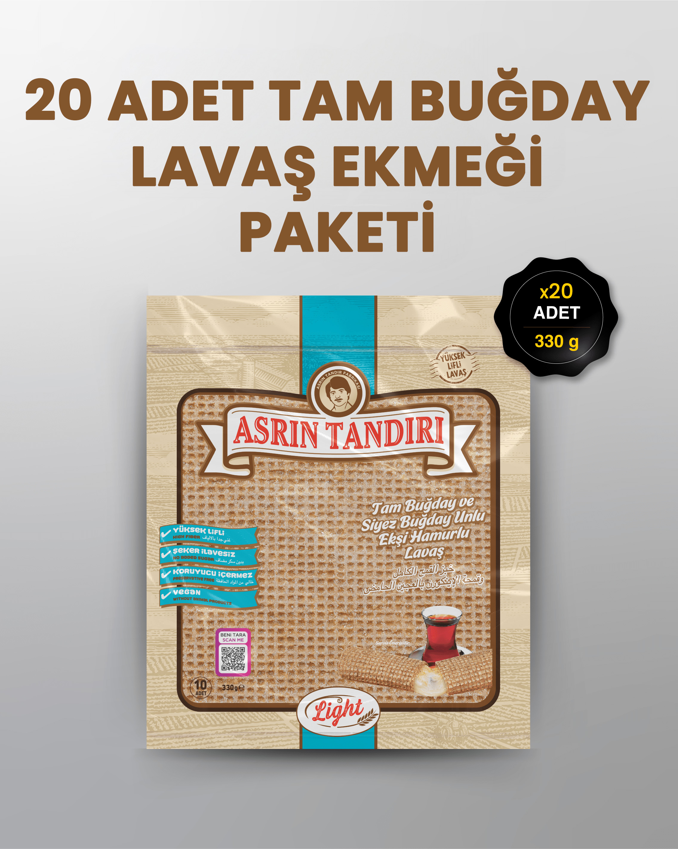 20'Lİ PAKET LAVAŞ SETİ (20 PAKET EKŞİ HAMURLU TAM BUĞDAY VE SİYEZ LAVAŞ EKMEĞİ)
